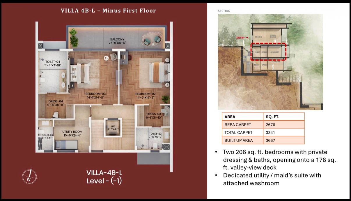The Ridge 4 BHK Villa Floor Plan