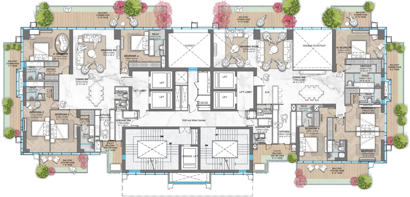 Trump Residences Type A Floor Plan