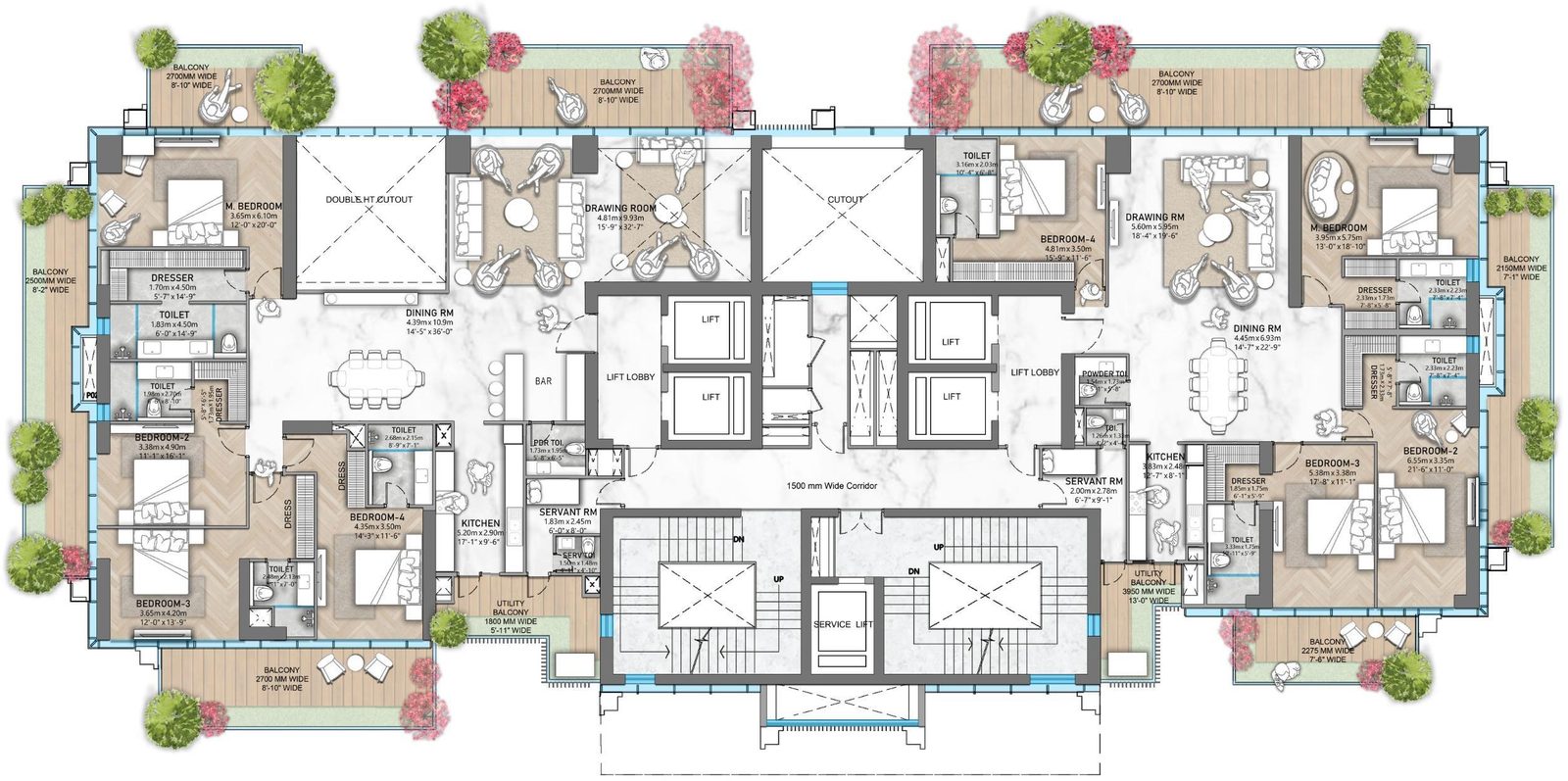 Trump Residences Type B Floor Plan