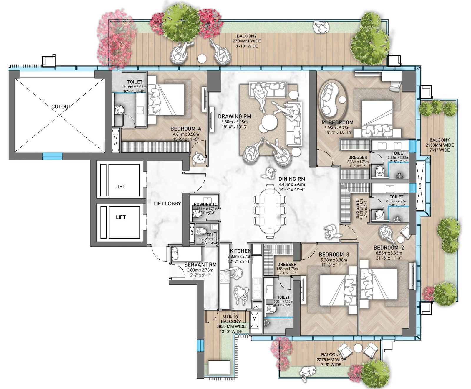Trump Residences Type C Floor Plan