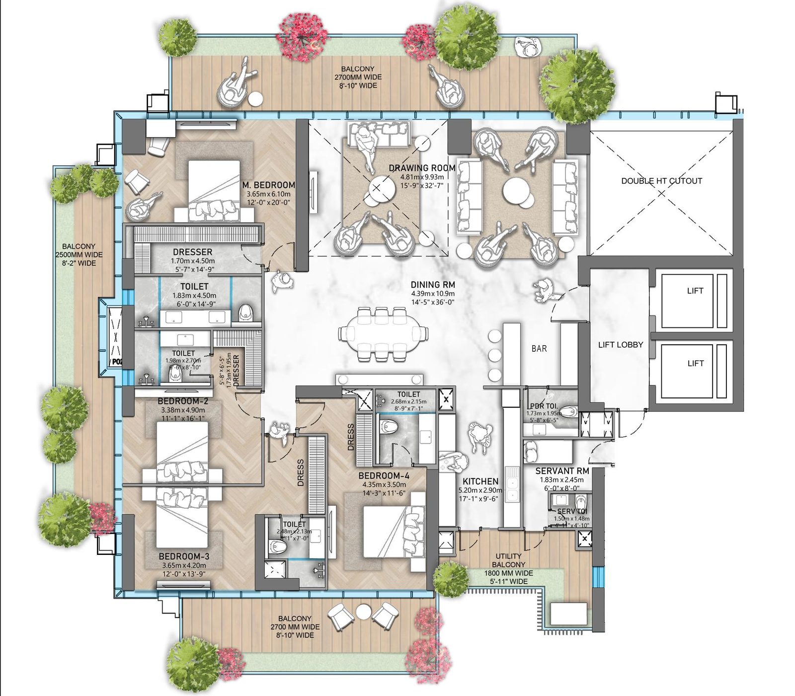 Trump Residences Type D Floor Plan